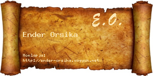 Ender Orsika névjegykártya